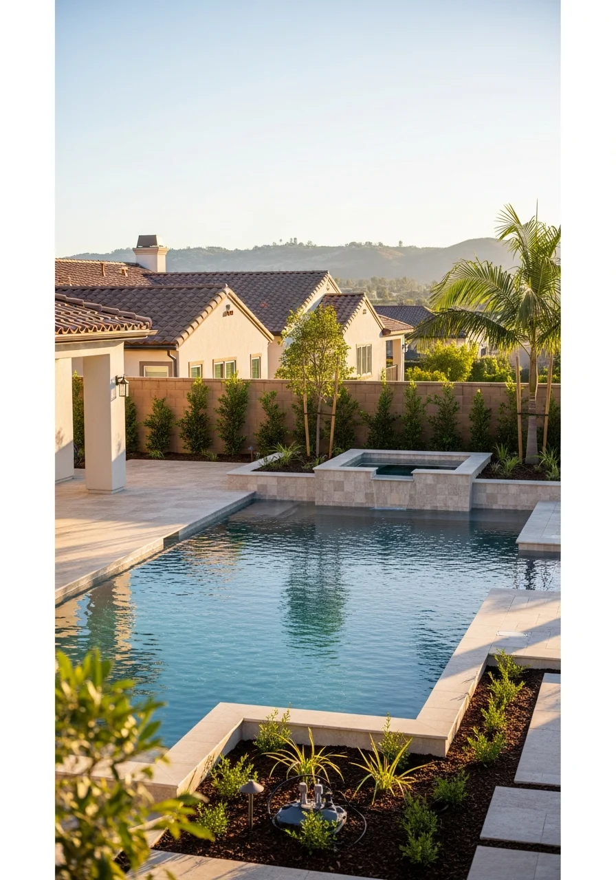 Poway homeowner standing in front of completed project in suburban neighborhood.